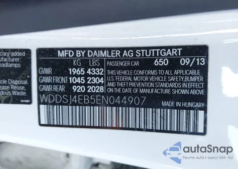 2014 Mercedes-Benz Cla 250 из США, поврежденный, VIN WDDSJ4EB5EN044907